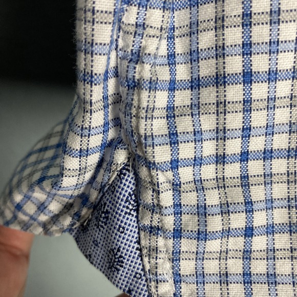 Ted Baker 16.5 32 33 Window Check Shirt Endurance Long Sleeve Flip Cuff Collar - Picture 6 of 9